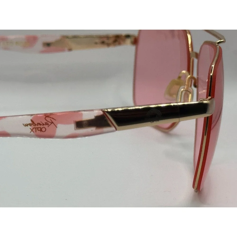 Rainbow OPTX Leo Rose Women's Pink Tint Lenses Aviator Sunglasses Frame Only